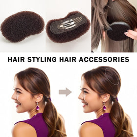 Vouchmind side profile of a puffed ponytail showing added fullness