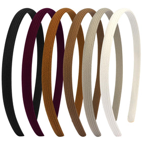 Vovii front view of six natural shade headbands, neat pack and practical set