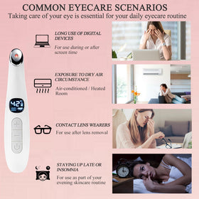 Vowleike applicator resting on under-eye area demonstrating targeted use