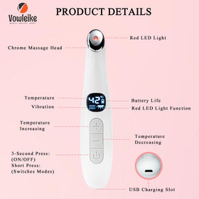 Vowleike red light active on wand indicating gentle phototherapy-style benefit