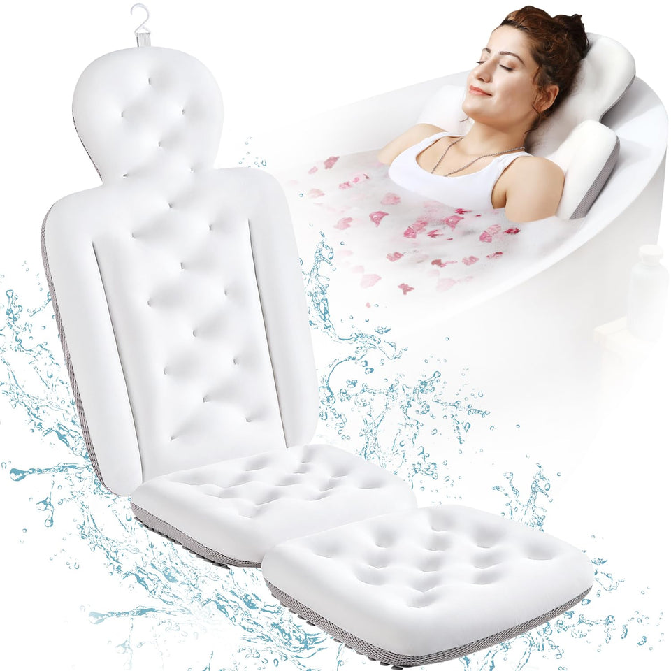 VOXOR full body bath pillow front view showing full-length support and comfort