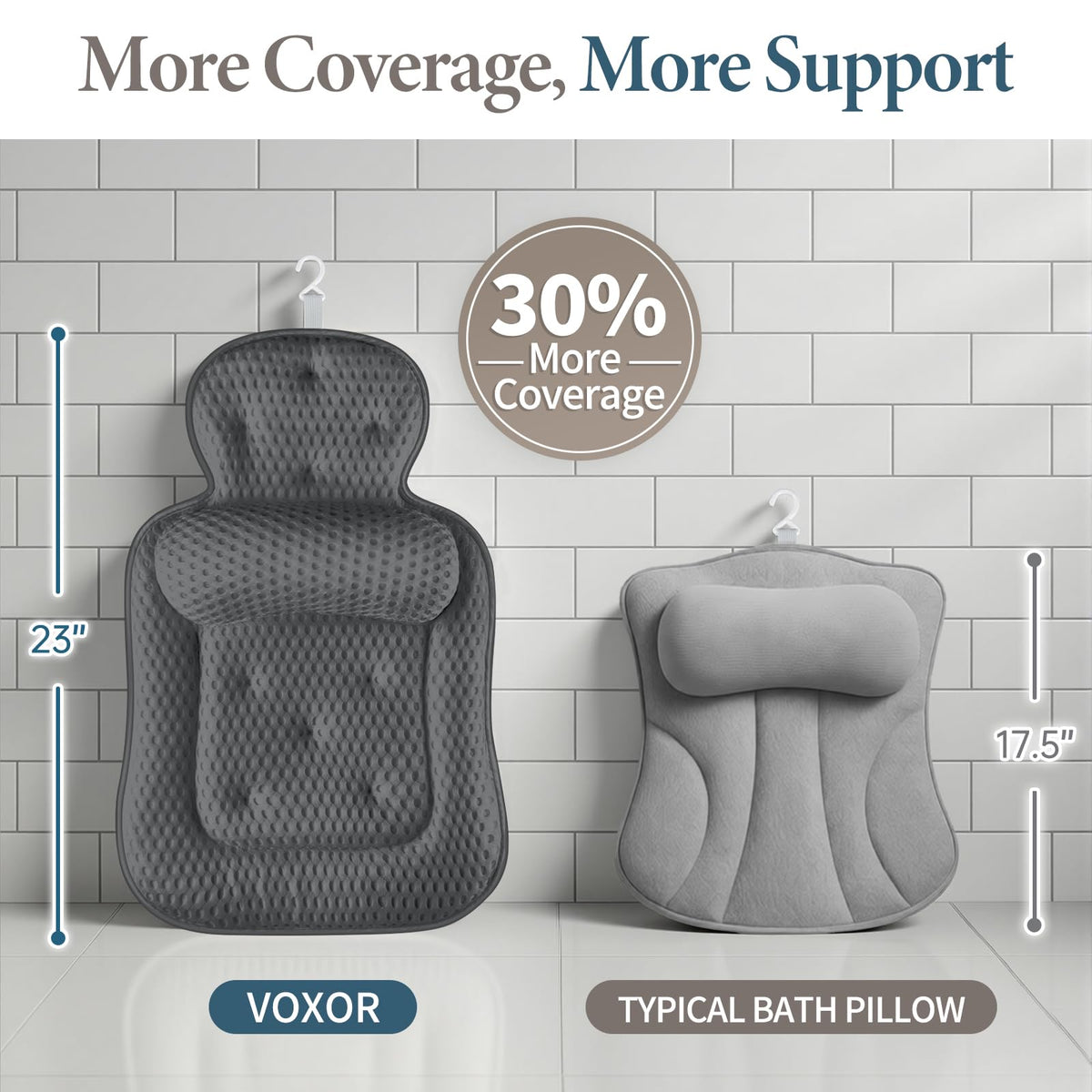 VOXOR hanging hook and folded pillow for easy drying and tidy storage