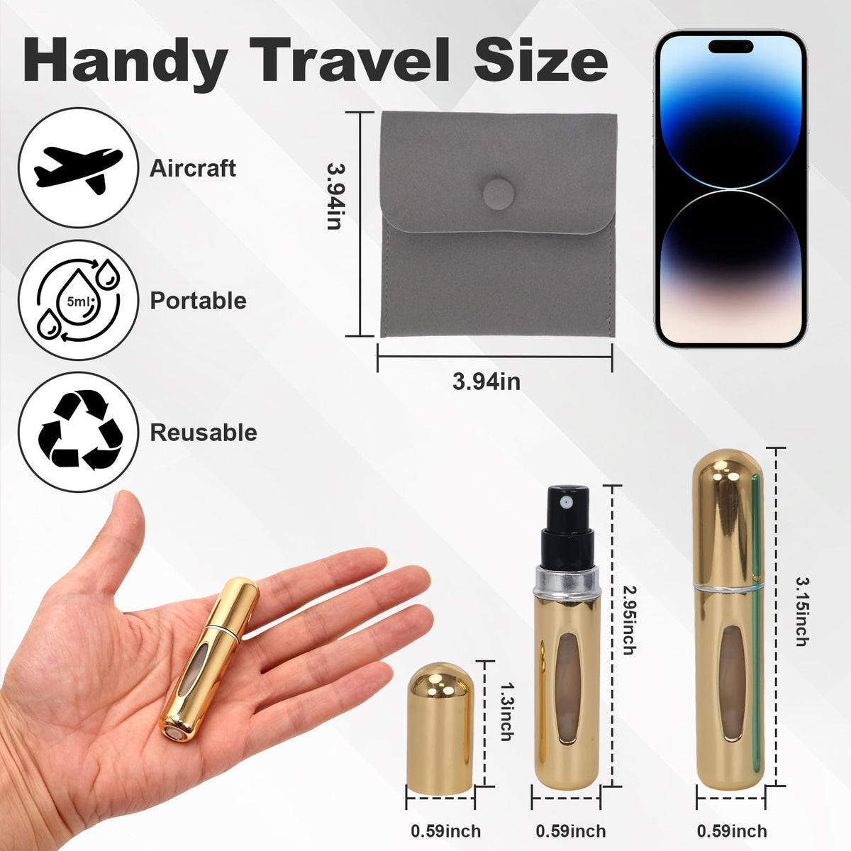 Voyadeau storage pouch protecting atomizers and organizing scents
