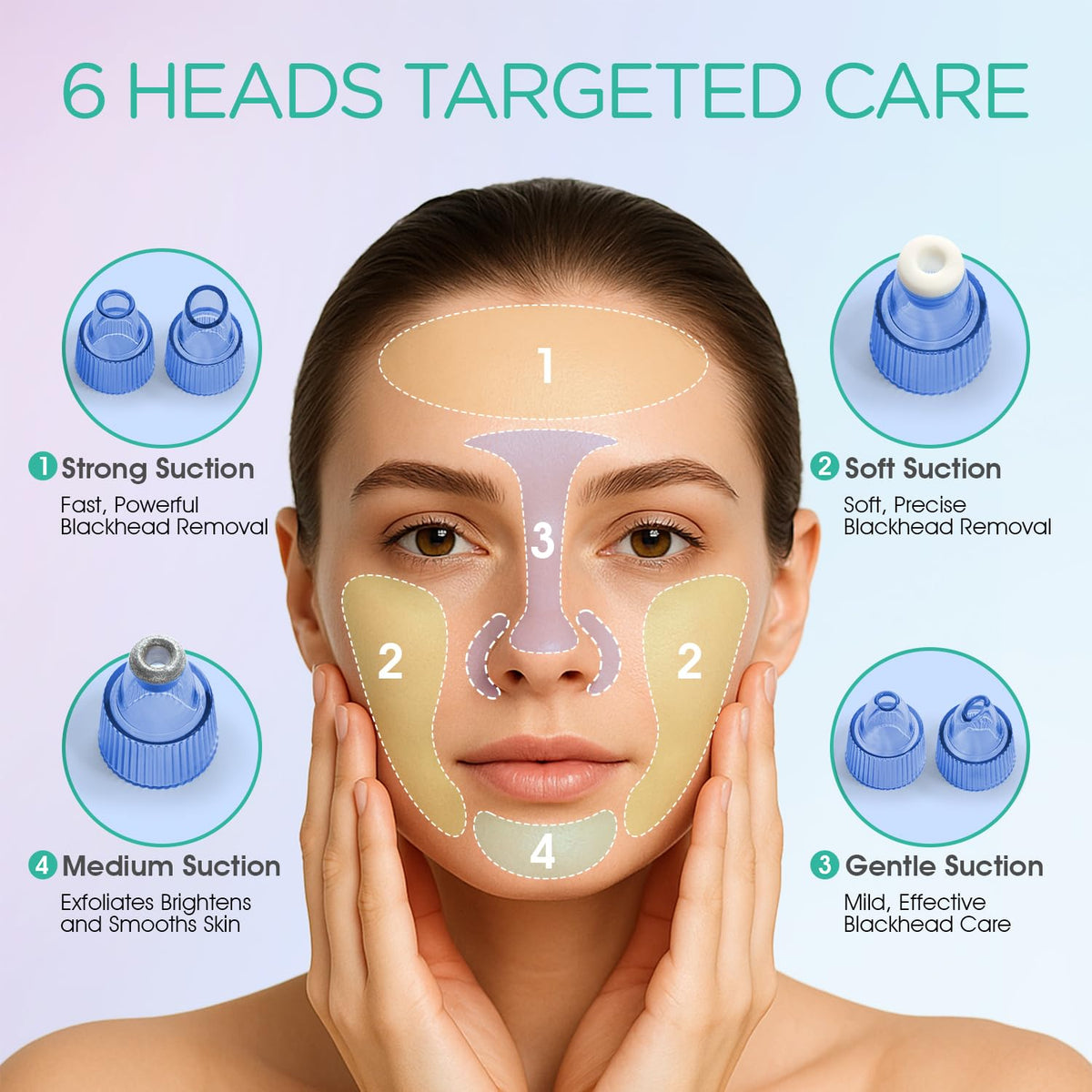 VOYOR BR410 removing impurities from nose area demonstrating effective pore cleaning