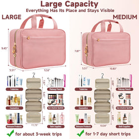 Voyree opened organizer revealing four zip compartments for visible, organized storage