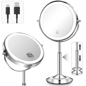 vpu front-facing mirror showing both sides and even lighting for precise makeup