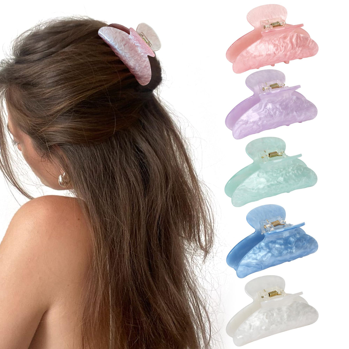 VRbeatter front view of five colorful clips showing neat storage benefit