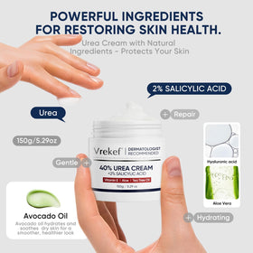 VREKEF used on hand and elbow showing targeted rough-skin treatment benefit
