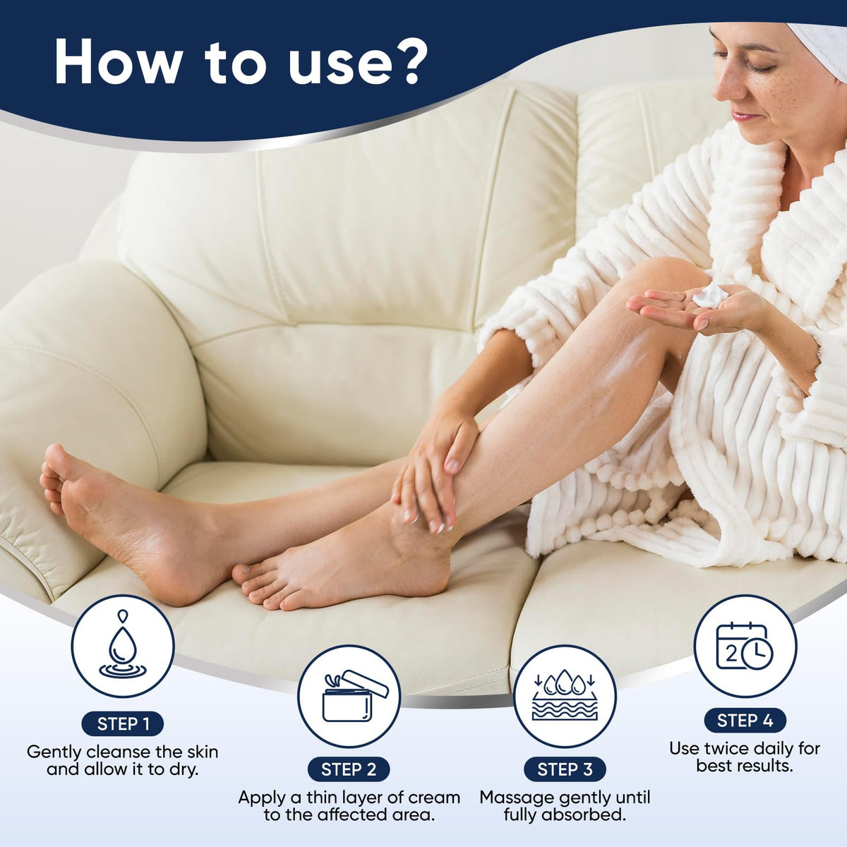 VREKEF applied before bed with socks showing overnight moisturizing benefit