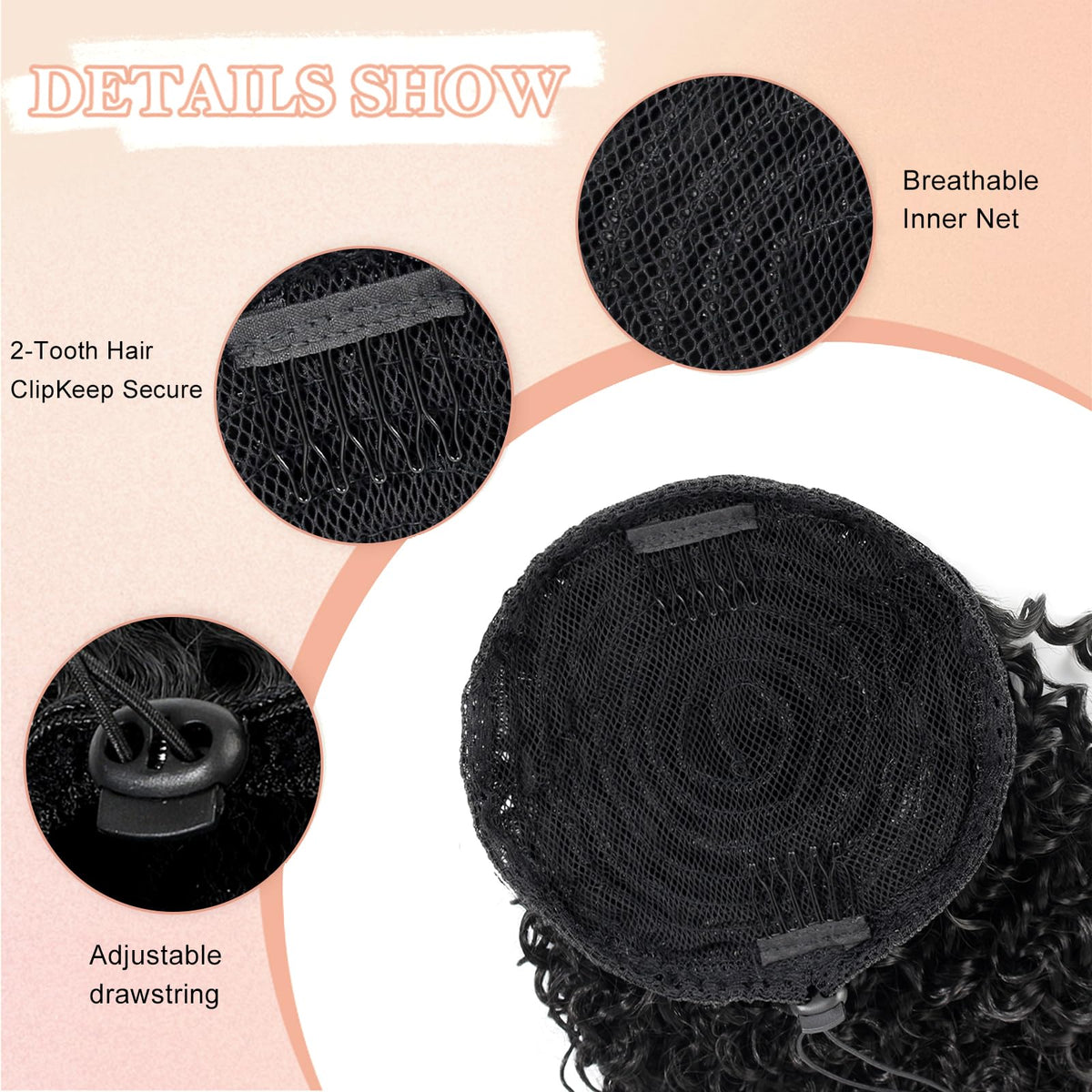 vroosar ponytail worn as high ponytail for instant volume and length