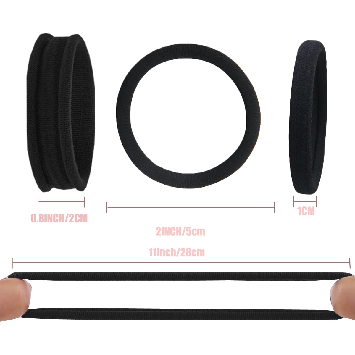 Vrose Flosi close fabric texture of the elastic band illustrating gentle, no-breakage grip