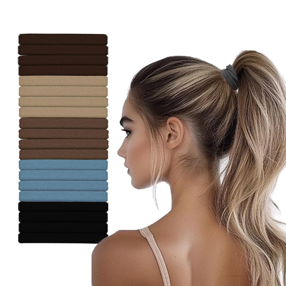 Vrose Flosi front packaging showing 20 hair ties and set value benefit