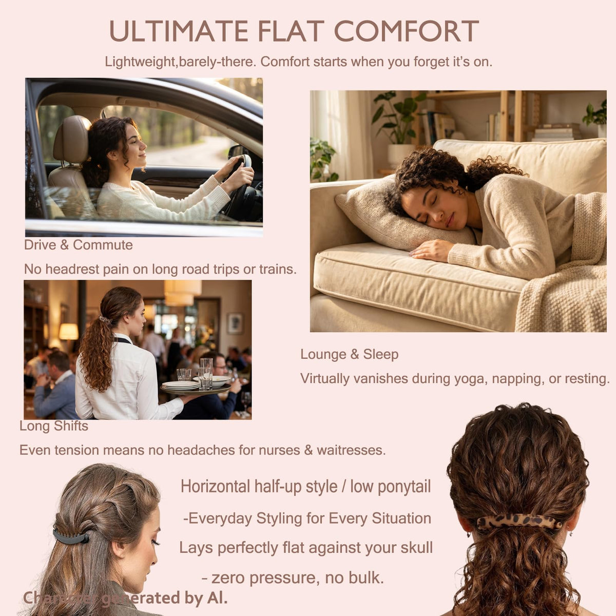 Vrose Flosi half-up style showing added lift and elegant finish