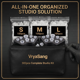 VryaSang holder with cups in use near machine showing tidy workflow advantage