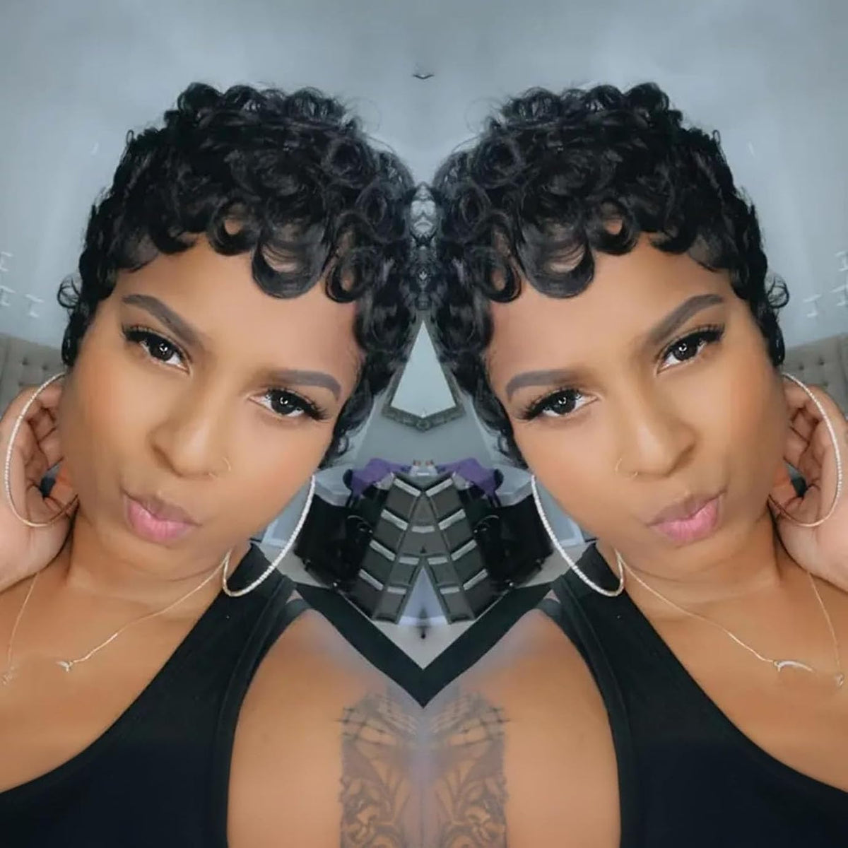 VRZ hand holding wig to show size and lightweight daily-wear benefit