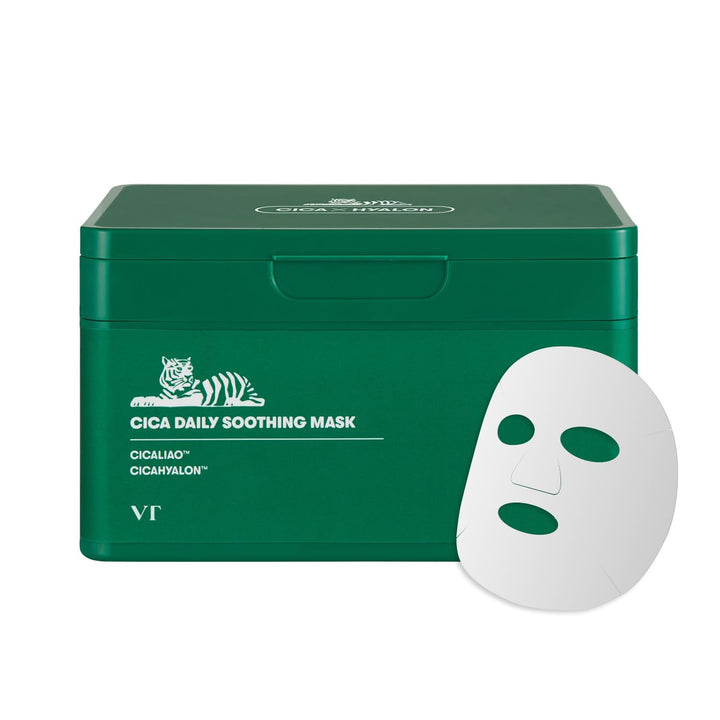 VT COSMETICS box front showing 30 daily soothing masks and calming benefits