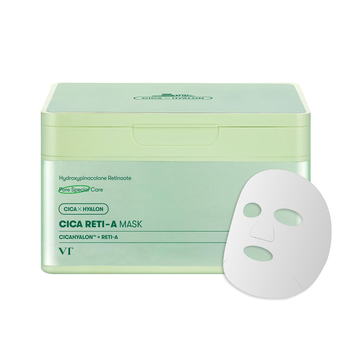 VT COSMETICS front packaging showing 30-sheet box and product benefits