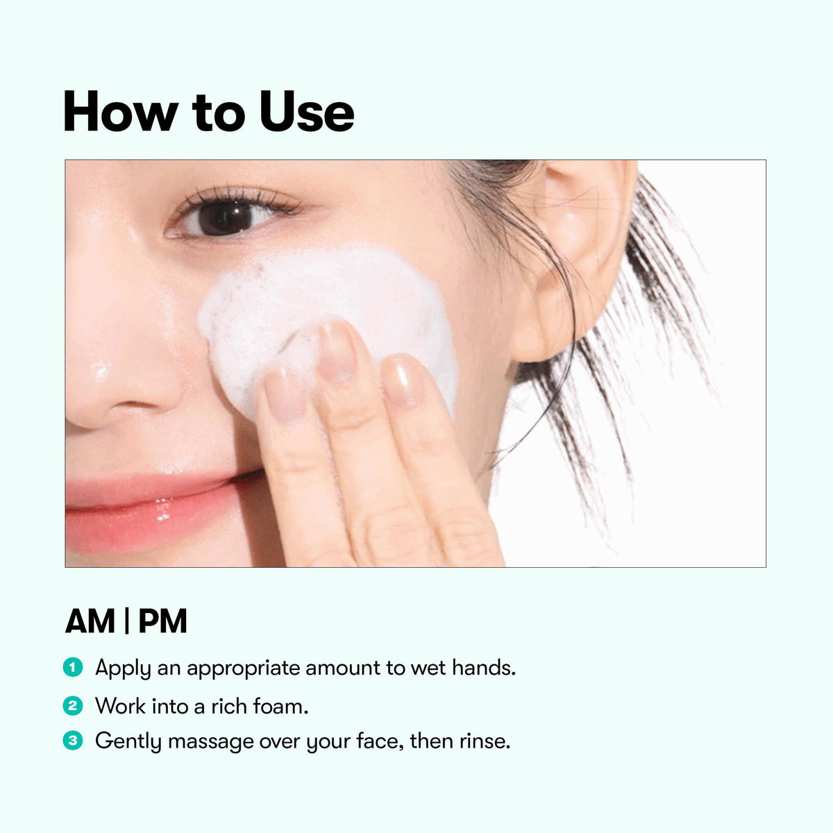 VT COSMETICS cleanser dollop on palm showing lightweight hydration benefit
