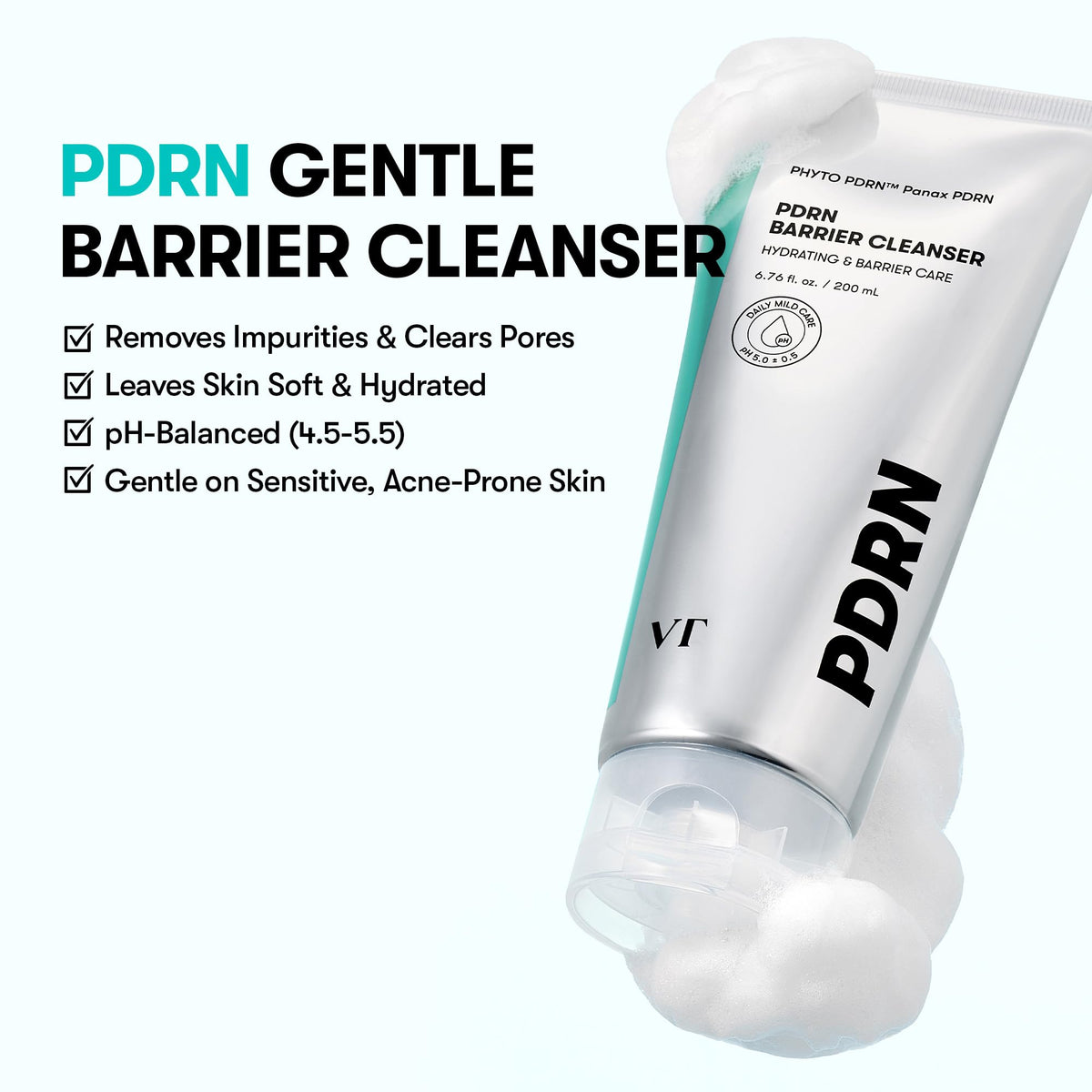 VT COSMETICS pump and label close-up highlighting clear product information