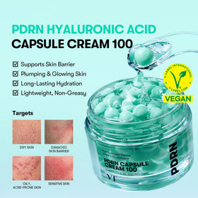 VT COSMETICS open jar with visible PDRN capsules highlighting concentrated formula
