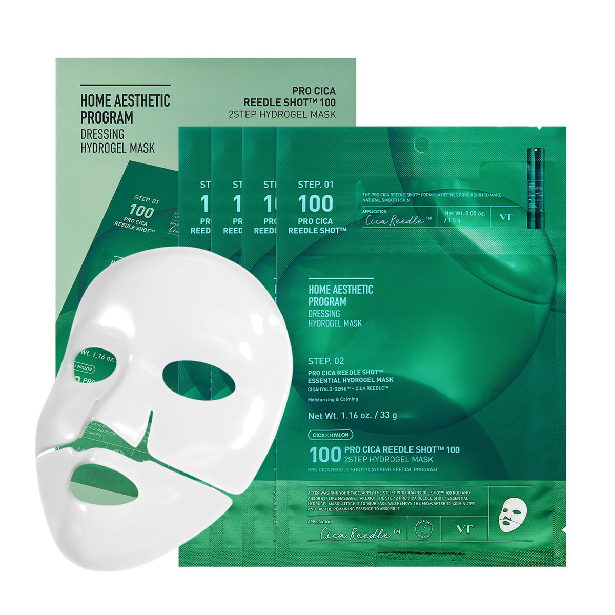 VT COSMETICS front packaging showing calming hydrogel mask benefits