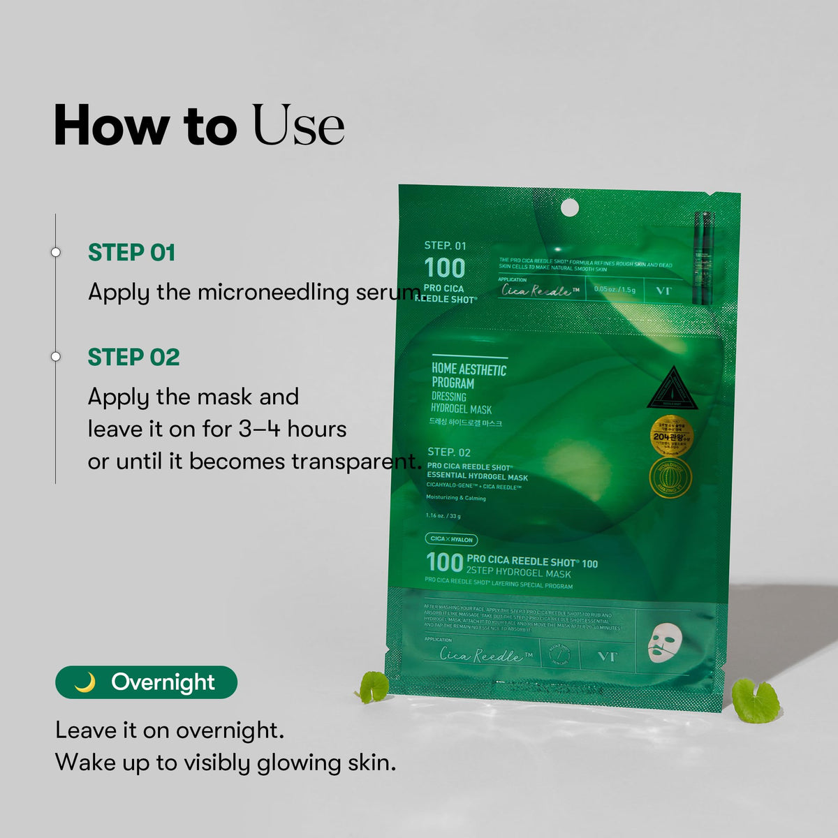 VT COSMETICS flatlay with mask pack and ampoule showing full contents