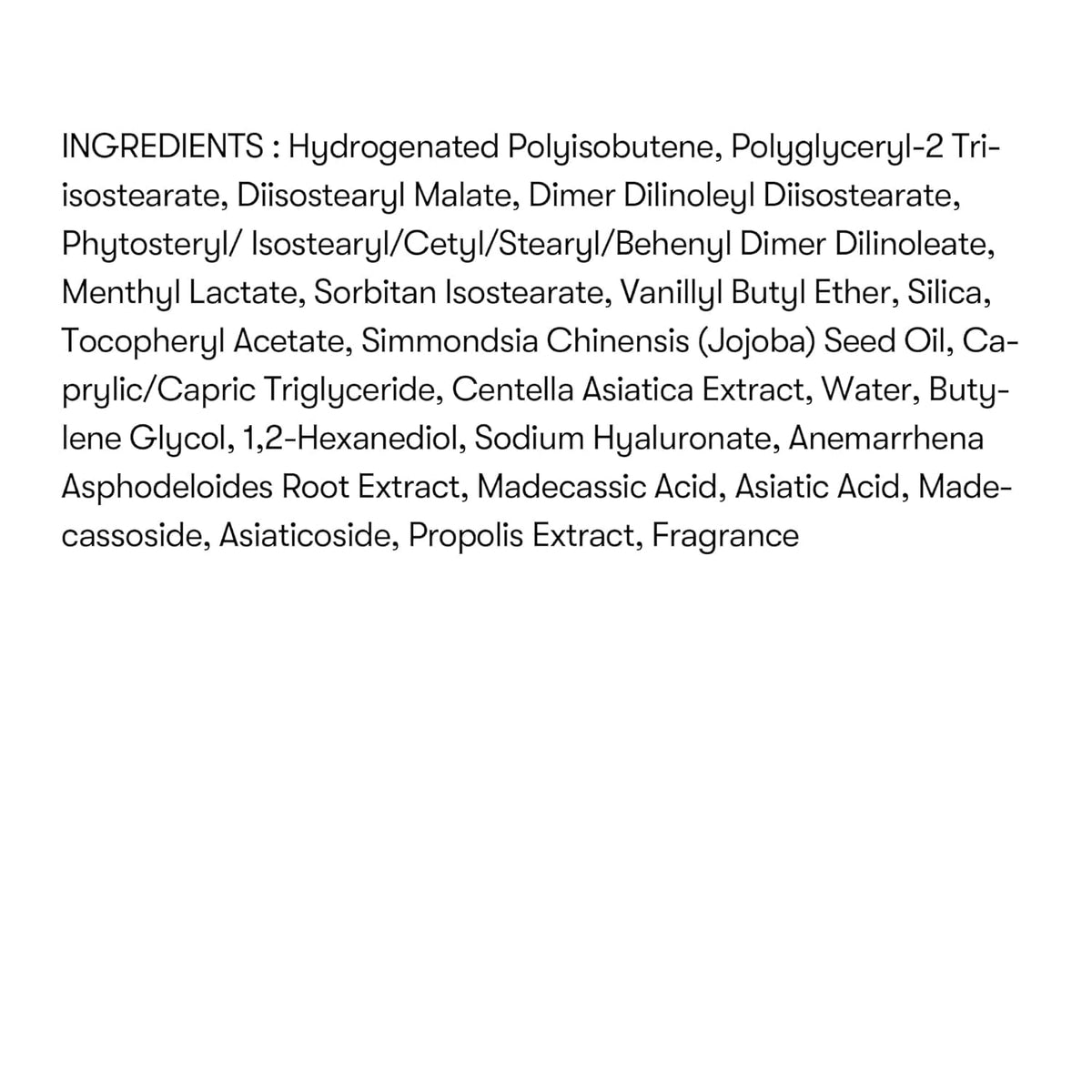 VT COSMETICS Reedle Shot ingredients visual featuring hyaluronic acid droplet for lasting moisture