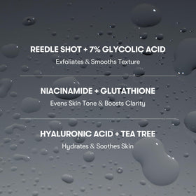 VT COSMETICS liquid texture close-up illustrating lightweight formula and fine exfoliant delivery