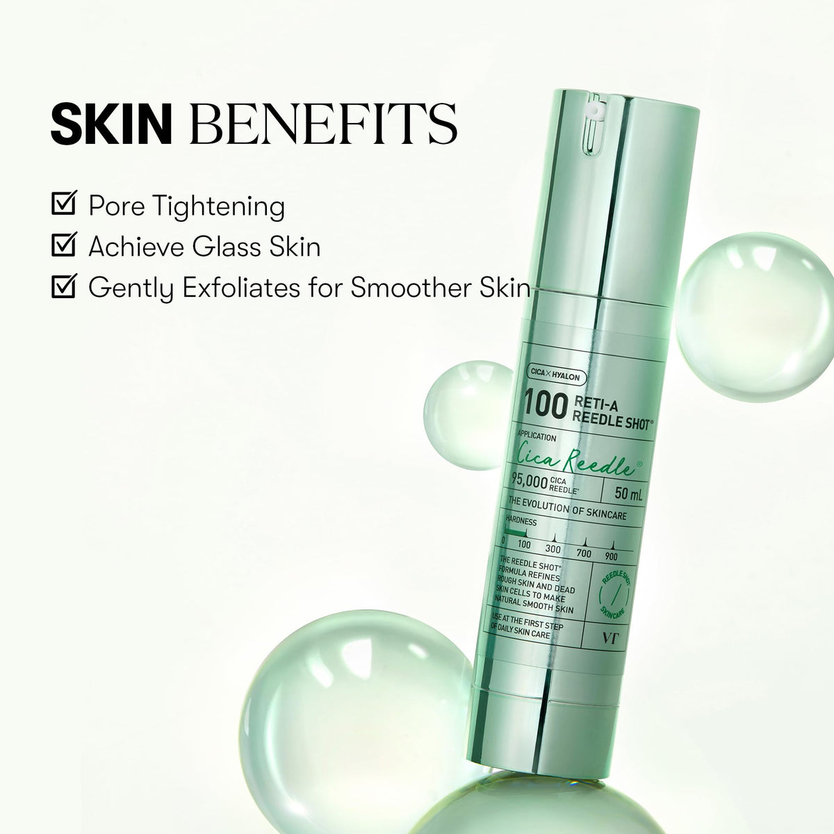 VT COSMETICS ingredient label highlighting RETI-A and CICA-REEDLE benefits