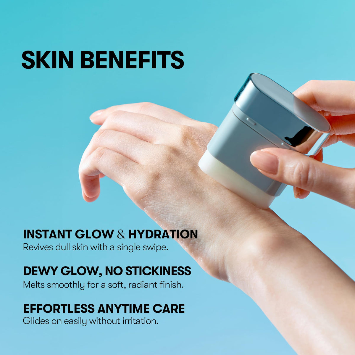 VT COSMETICS balm layered over makeup to give transparent luminous glow