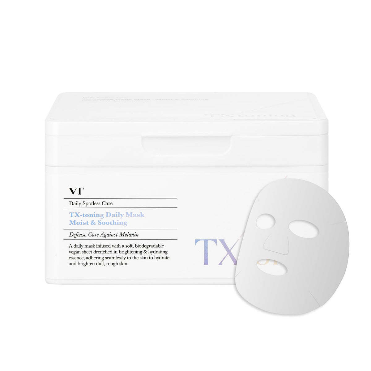 VT COSMETICS front packaging showing 30-sheet box and brand benefit