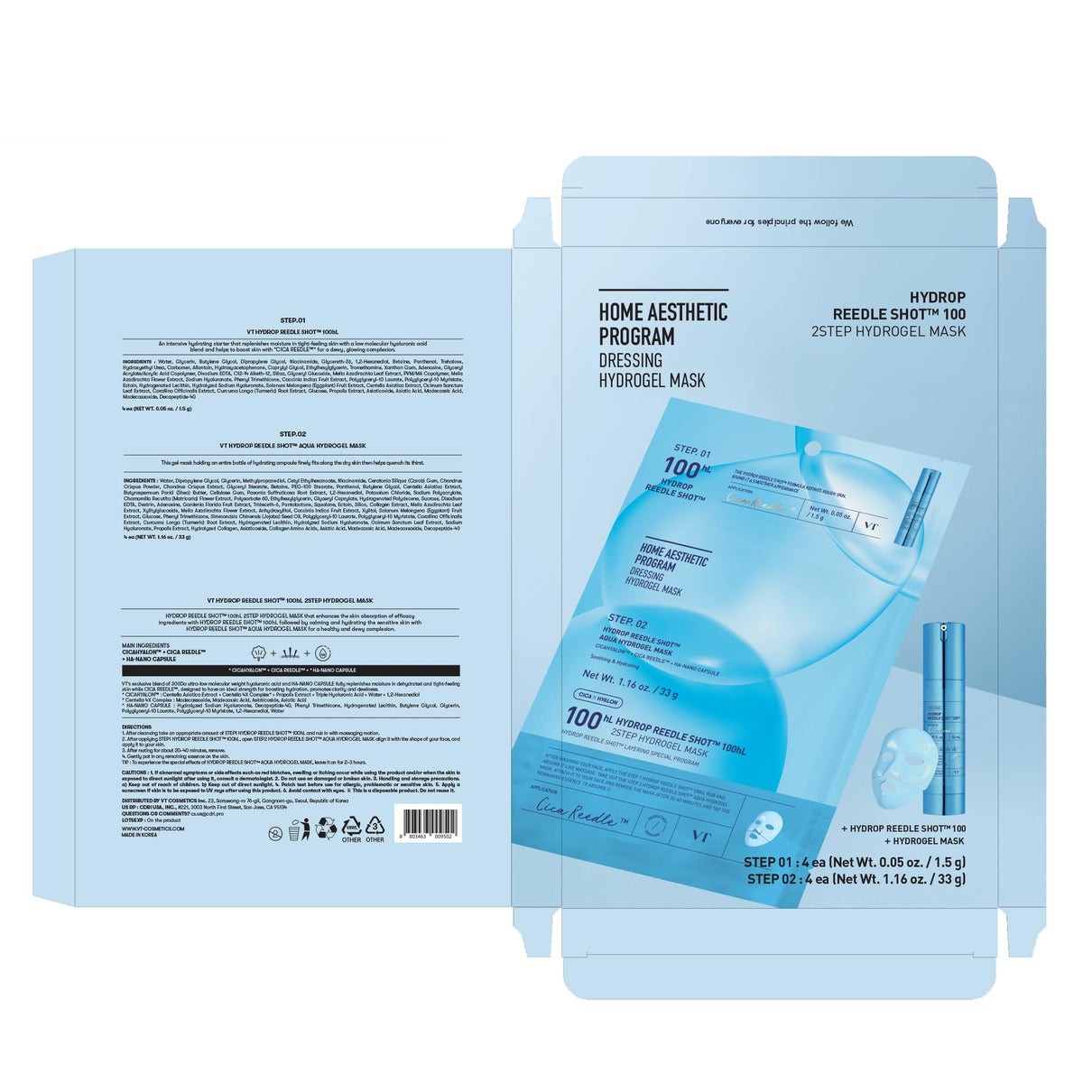 VT COSMETICS ingredient label close-up showing hyaluronic focus and clarity