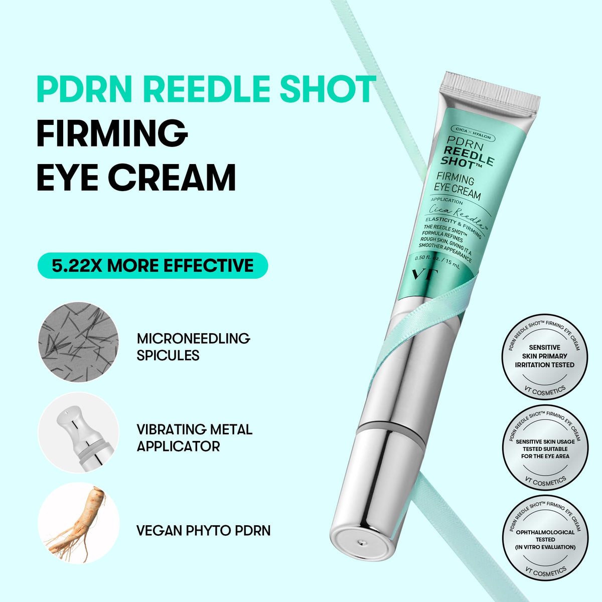 VT COSMETICS applicator tip close-up highlighting vibrating metal tip