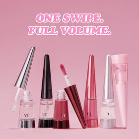 VT COSMETICS layered over lipstick illustrating added dimension and high shine
