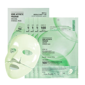VT COSMETICS front packaging showing four hydrogel mask sachets and branding for clear selection