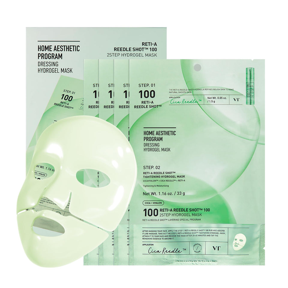 VT COSMETICS front packaging showing four hydrogel mask sachets and branding for clear selection