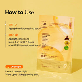 VT COSMETICS ampoule and hydrogel sheet laid out illustrating two-step system