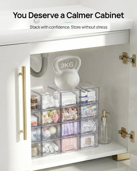 Vtopmart open drawer revealing cosmetics and small items neatly stored