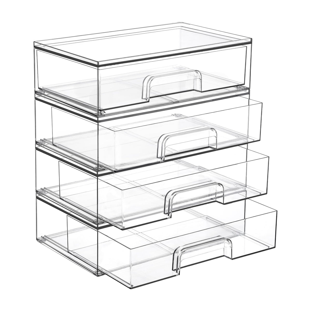 Vtopmart clear drawers front view showing compact storage and visibility