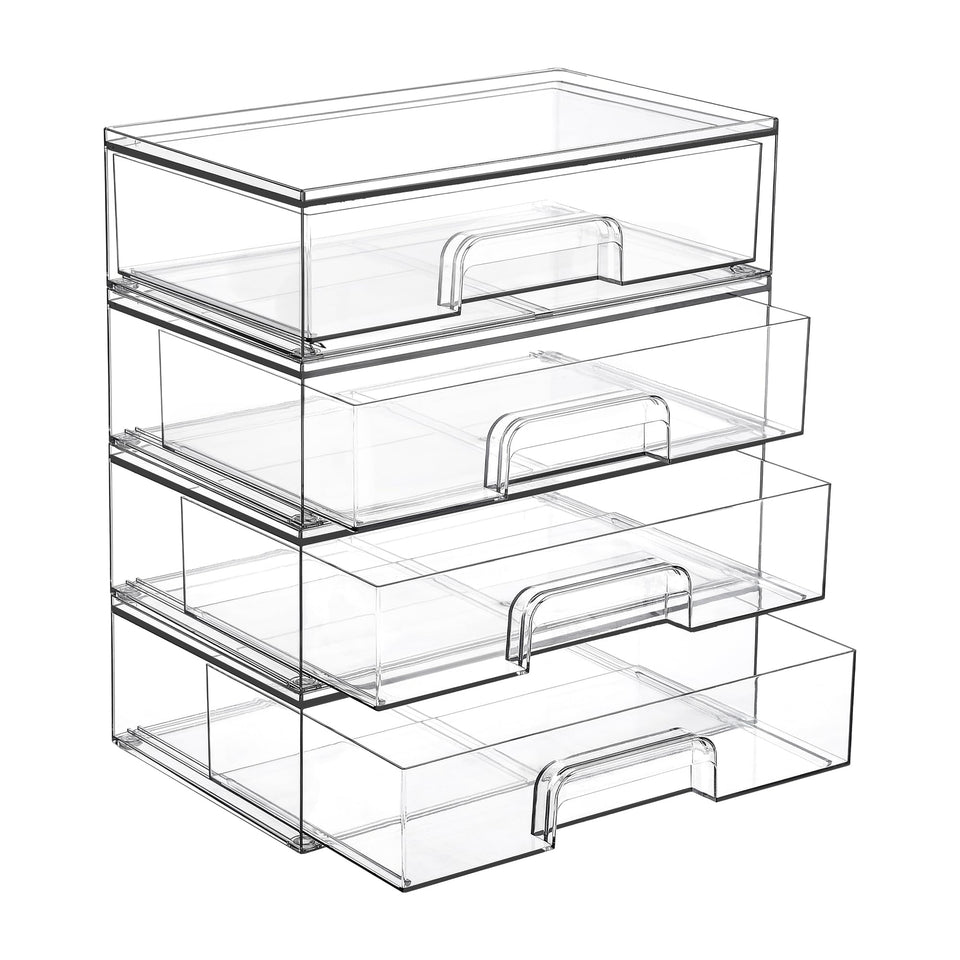 Vtopmart clear drawers front view showing compact storage and visibility