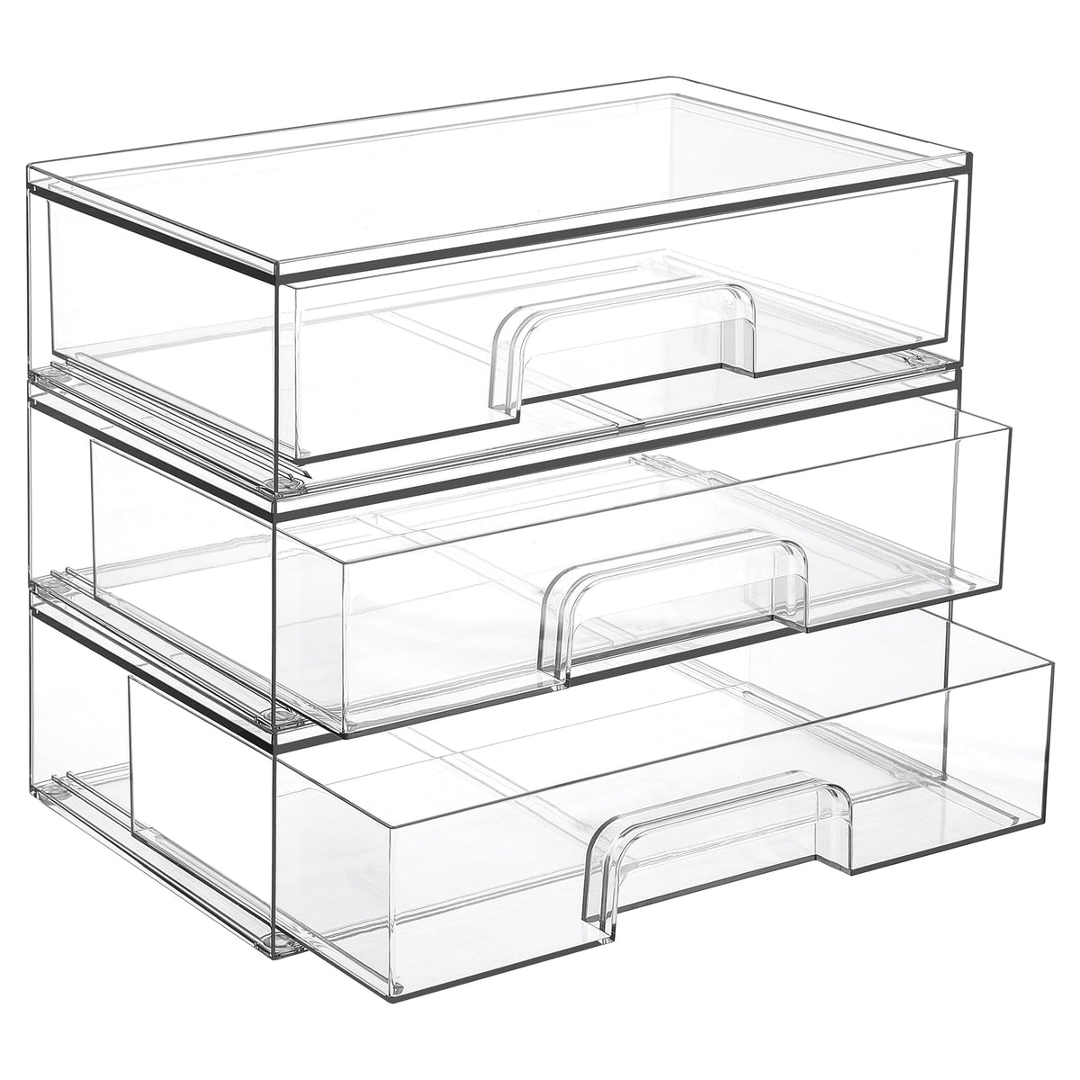 Vtopmart front view clear drawers showing neat storage and easy visibility