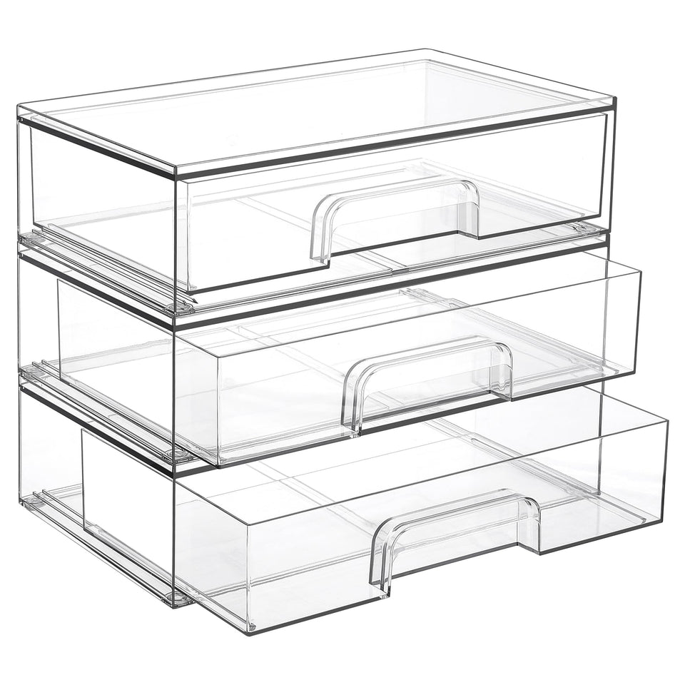 Vtopmart front view clear drawers showing neat storage and easy visibility