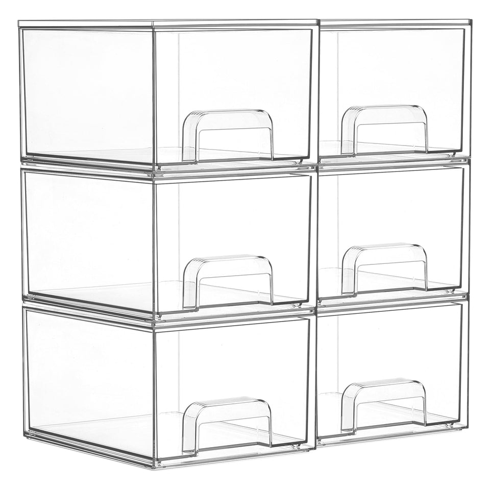 Vtopmart clear drawers front view showing tidy organization and visibility