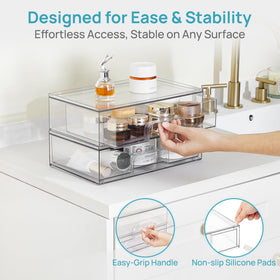 Vtopmart on vanity displaying neat cosmetics and stylish organization