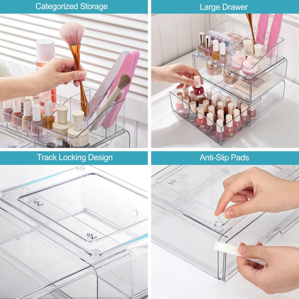 Vtopmart on a vanity with mirror demonstrating organized morning routine