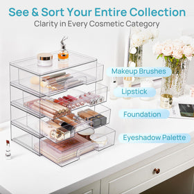 Vtopmart open drawer with makeup organized for quick access