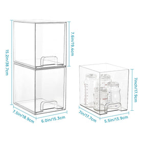 Vtopmart side profile of stacked drawers saving vertical space and maximizing storage