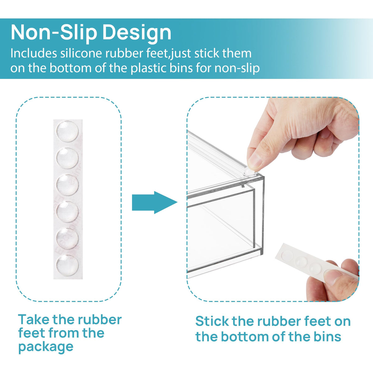 Vtopmart bottom silicone pad detail showing anti-slip stability for safe use