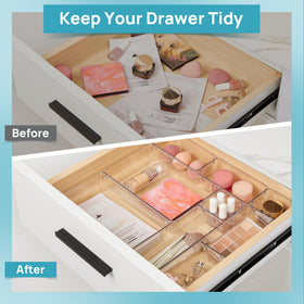 Vtopmart small items sorted in trays showing organized jewelry and lipsticks for quick access