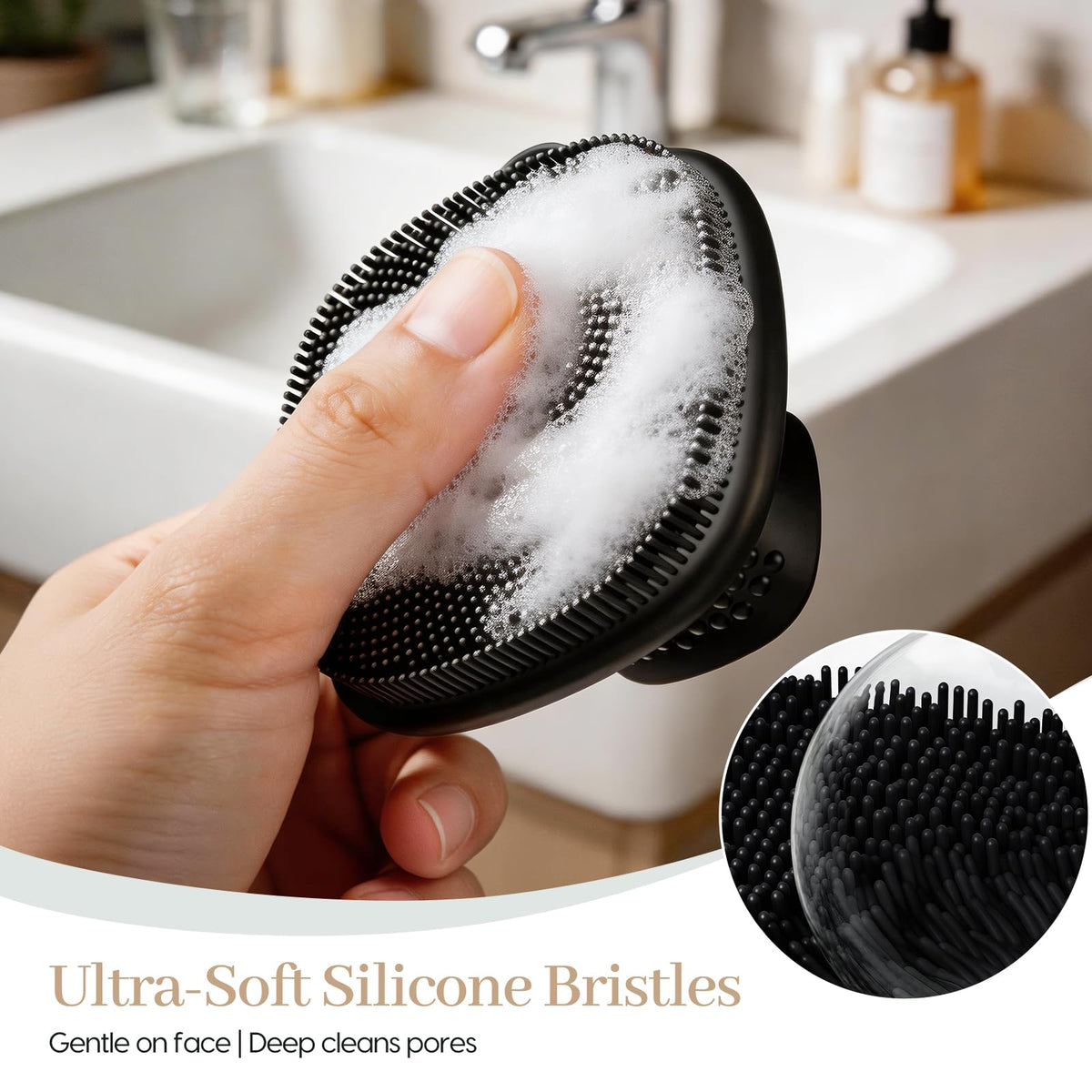 VWMYQ back scrubber handle detail with non-slip grip for safer wet use